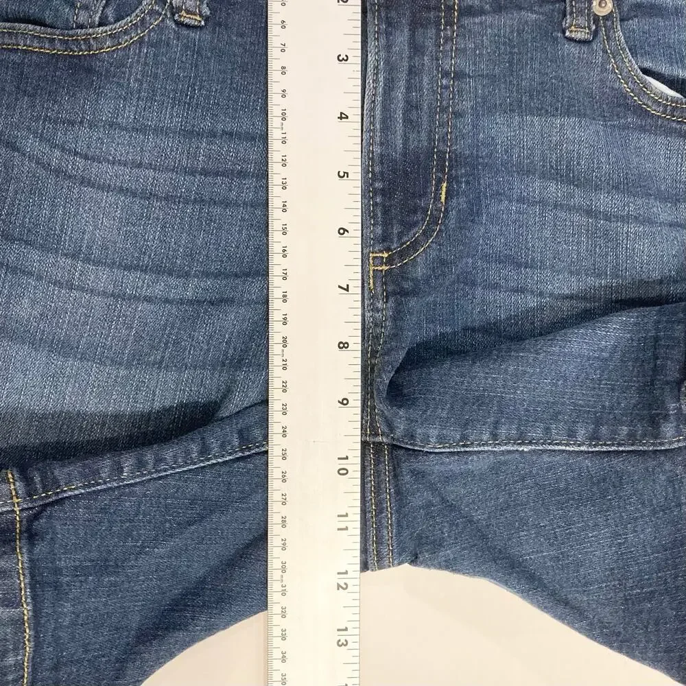 BANANA REPUBLIC Shorts Women 27/4 Blue Denim Dark-Wash Pocket Roll-Tab Chino